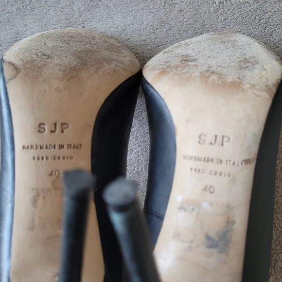 SJP by Sarah Jessica Parker black leather heels size 40 - Picture 11 of 16